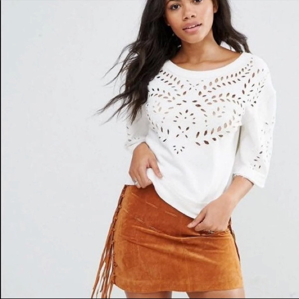 Free People Eyelet Sweatshirt